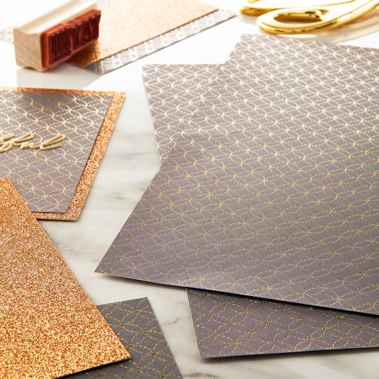 Black with Gold Circles Paper by Recollections™, 12" x 12"